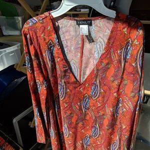 VENUS Printed V-neck Dress